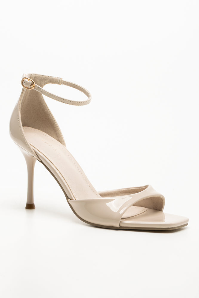 Patent Sandal Heels Natural