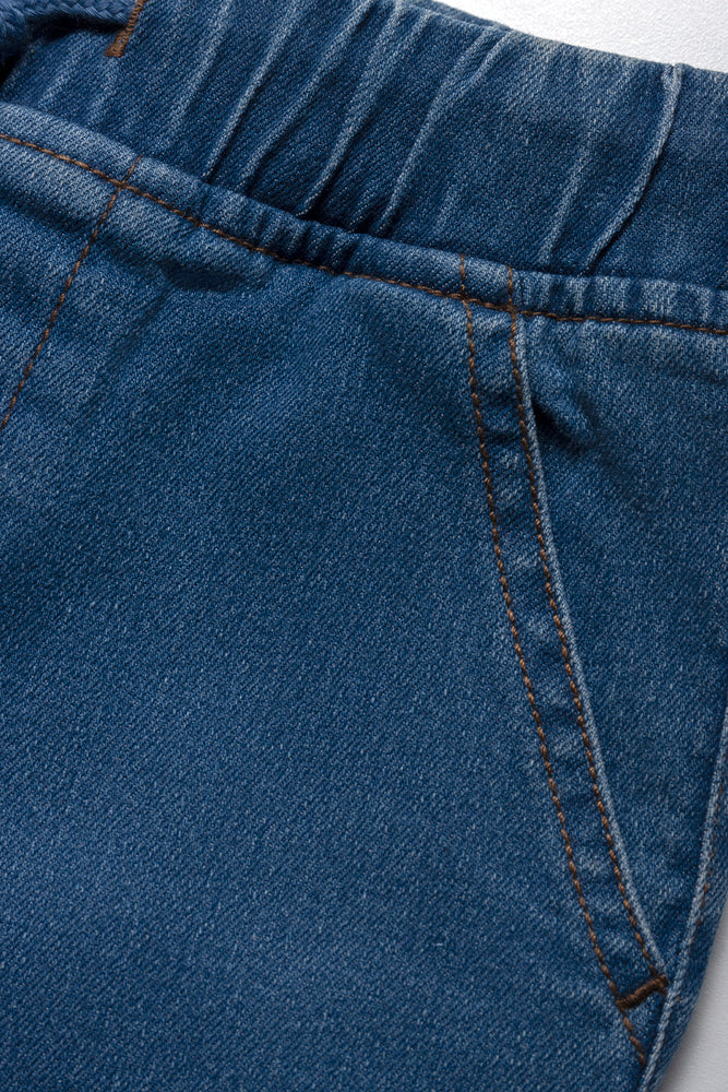 SHORTS DENIM PULL ON MED BLUE