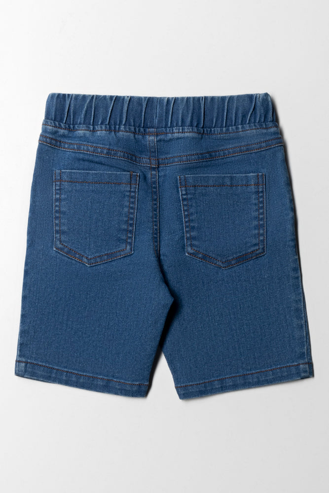 SHORTS DENIM PULL ON MED BLUE (2)