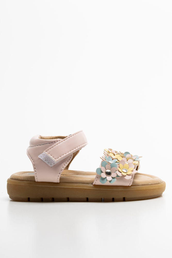FLOWER OPEN TOE SANDAL PINK