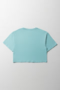 Harvard Boxy Short Sleeve T-Shirt Aqua (2)