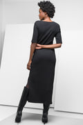 Short Sleeve Column Dress Black (2)