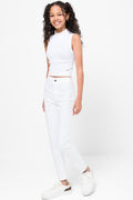 Seamless High Neck Sleeveless Top White (1)