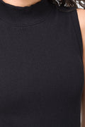 Seamless High Neck Sleeveless Top Black (3)
