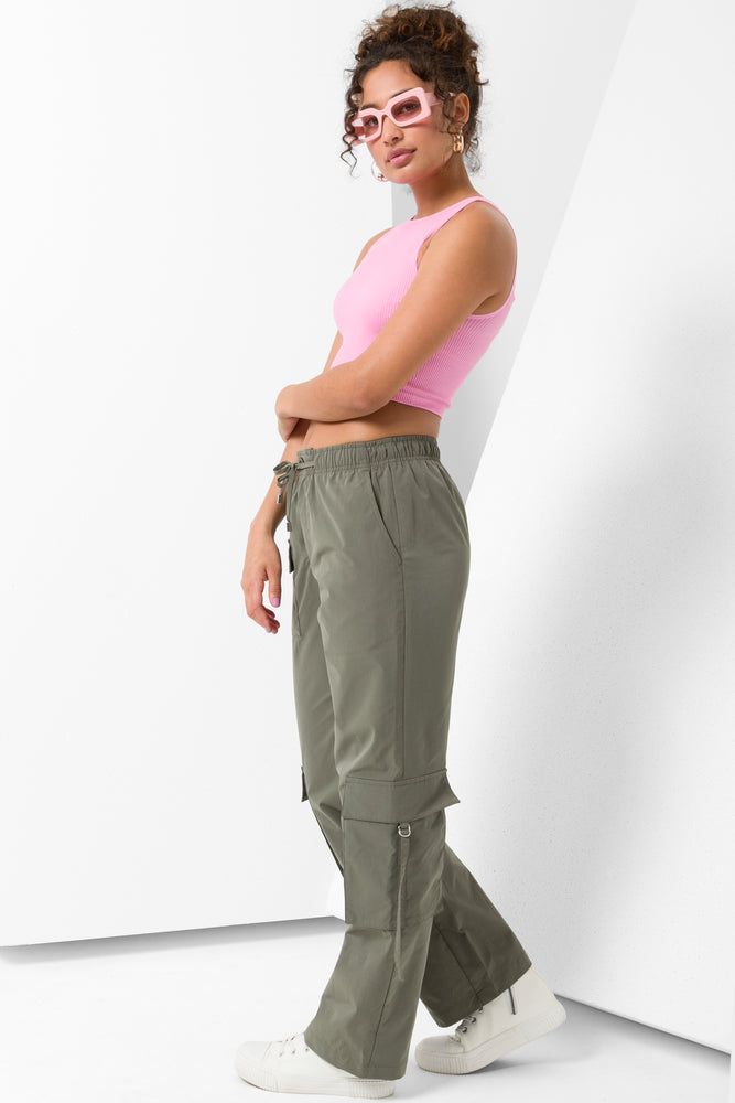 Seamless Cropped High Neck Vest Pink