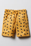 Half Circle Knit Shorts Yellow