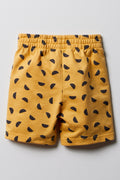 Half Circle Knit Shorts Yellow (2)