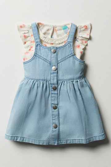 A-Line Denim Pinni Set Light Blue