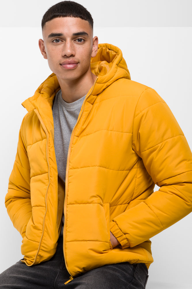 Hooded Puffer Jacket Yellow
