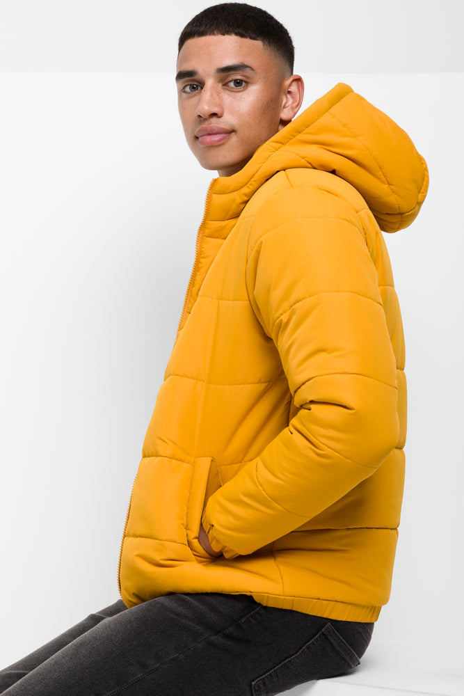 Hooded Puffer Jacket Yellow