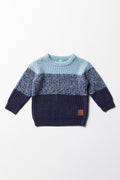 Colour Block Crew Neck Jersey Blue