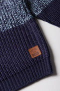 Colour Block Crew Neck Jersey Blue (2)