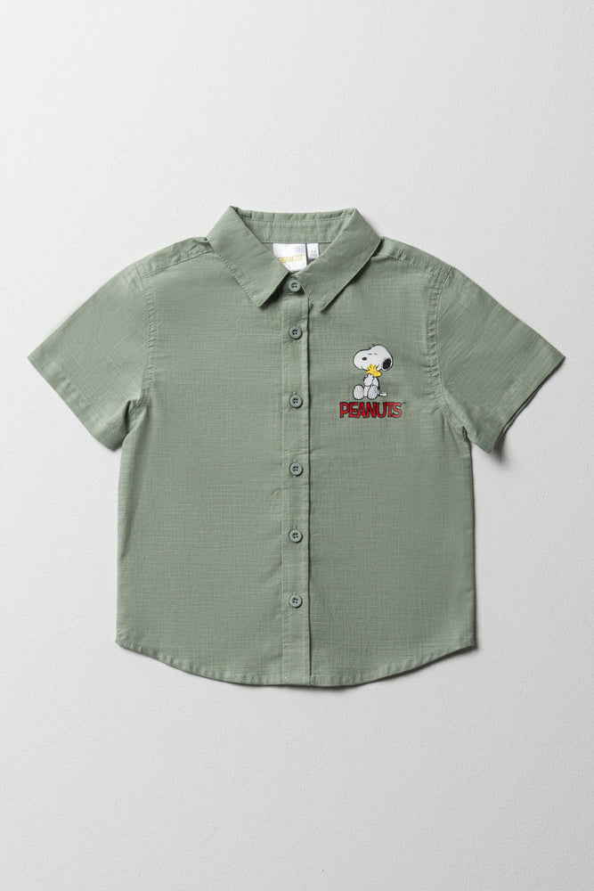 Snoopy Short Sleeve Shirt Green