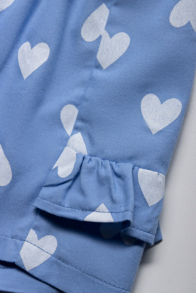 Side Frill Shorts Blue (2)
