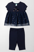 Mesh Leggings & Top Set Navy
