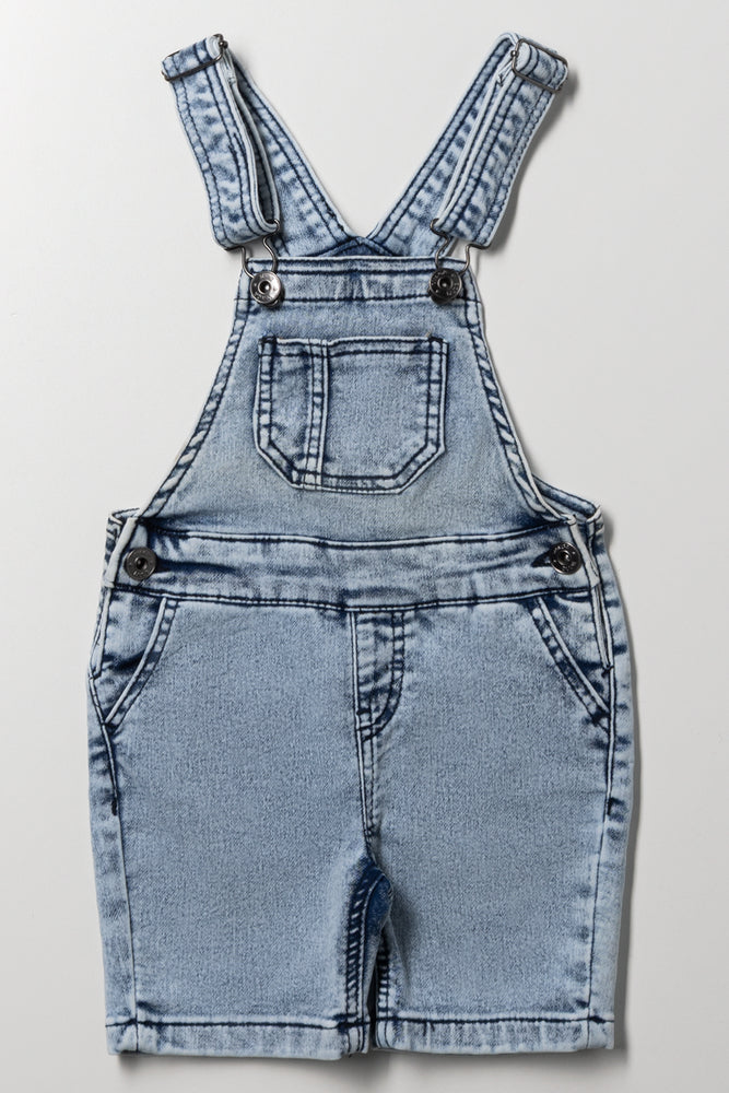 Shorts Denim Dungaree Light Blue