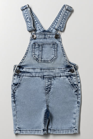 Shorts Denim Dungaree Light Blue