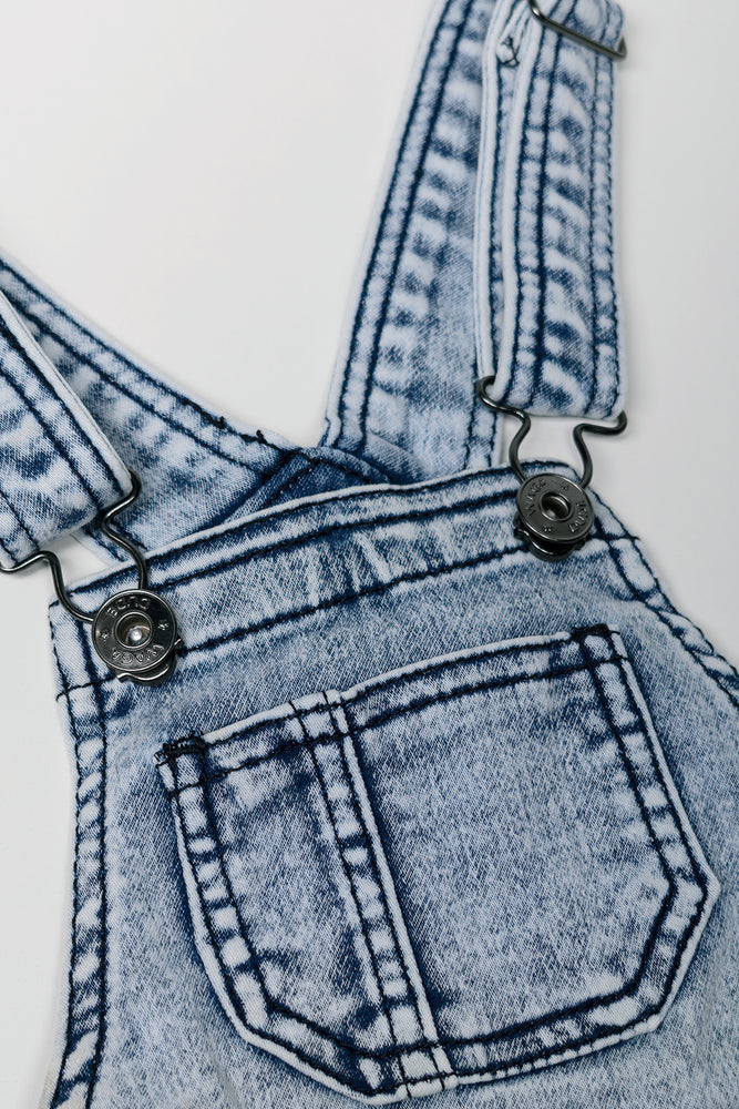 Shorts Denim Dungaree Light Blue