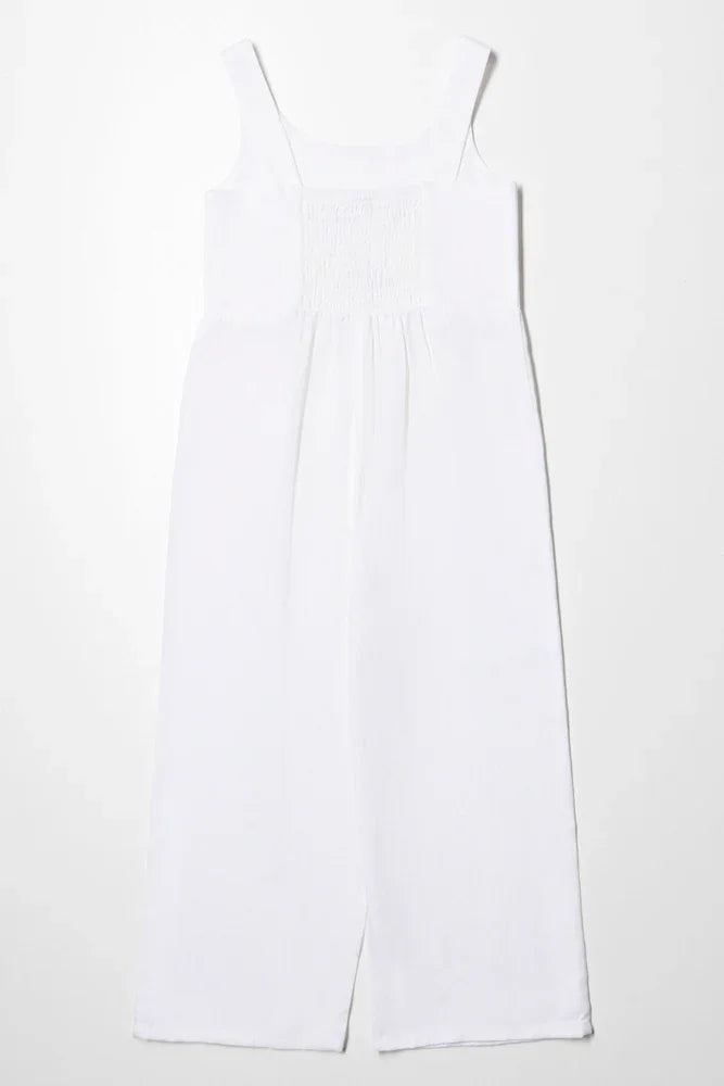 Lace Trim Jumpsuit White (2)
