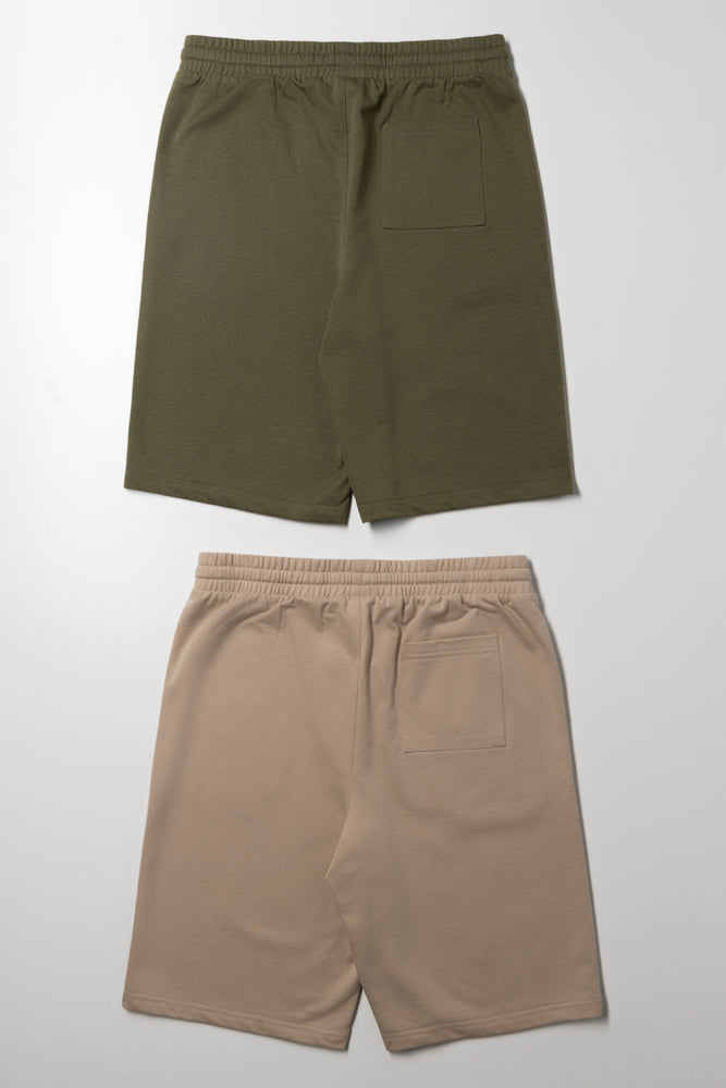 2 Pack Knit Shorts Natural (2)