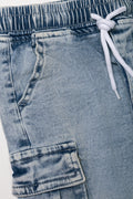 Cargo Denim Shorts Light Blue (1)
