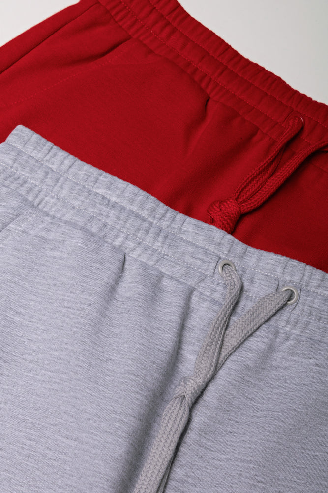2 Pack Shorts Red And Grey (1)