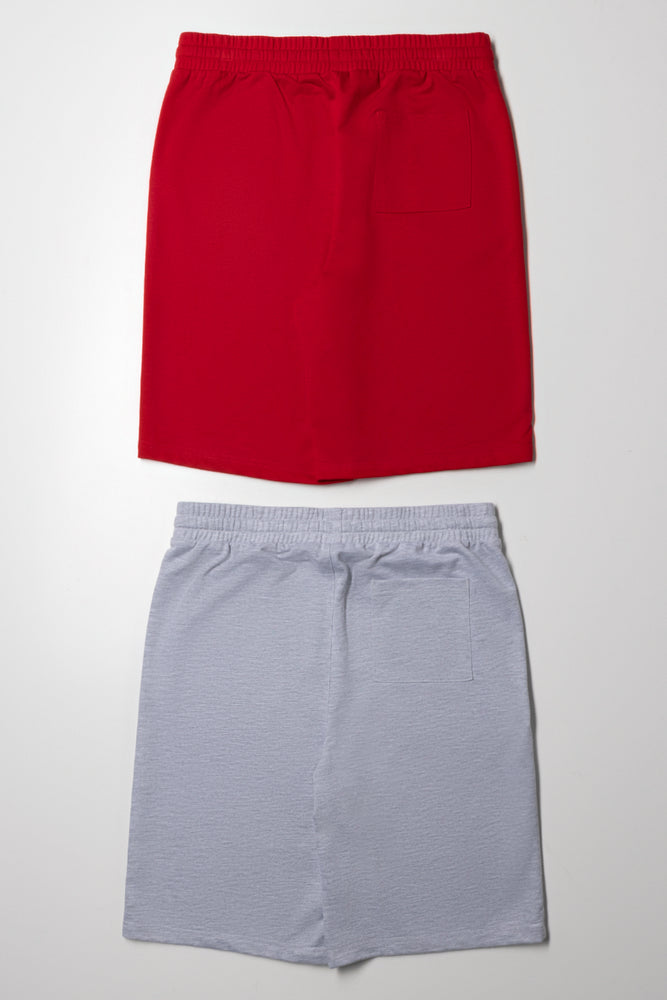 2 Pack Shorts Red And Grey (2)