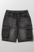 Cargo Denim Shorts Dark Grey