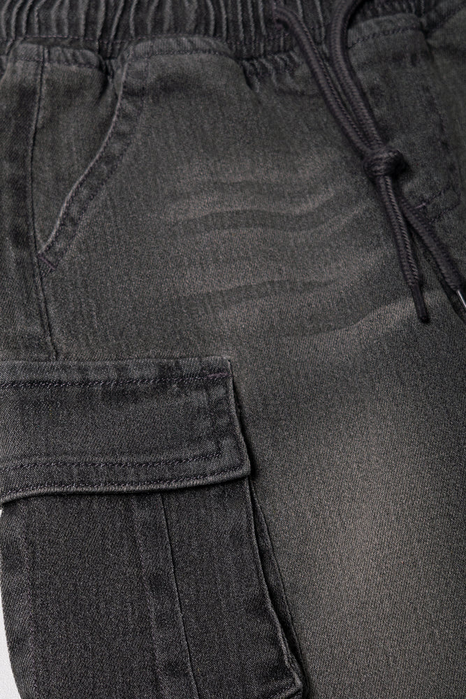 Cargo Denim Shorts Dark Grey (1)