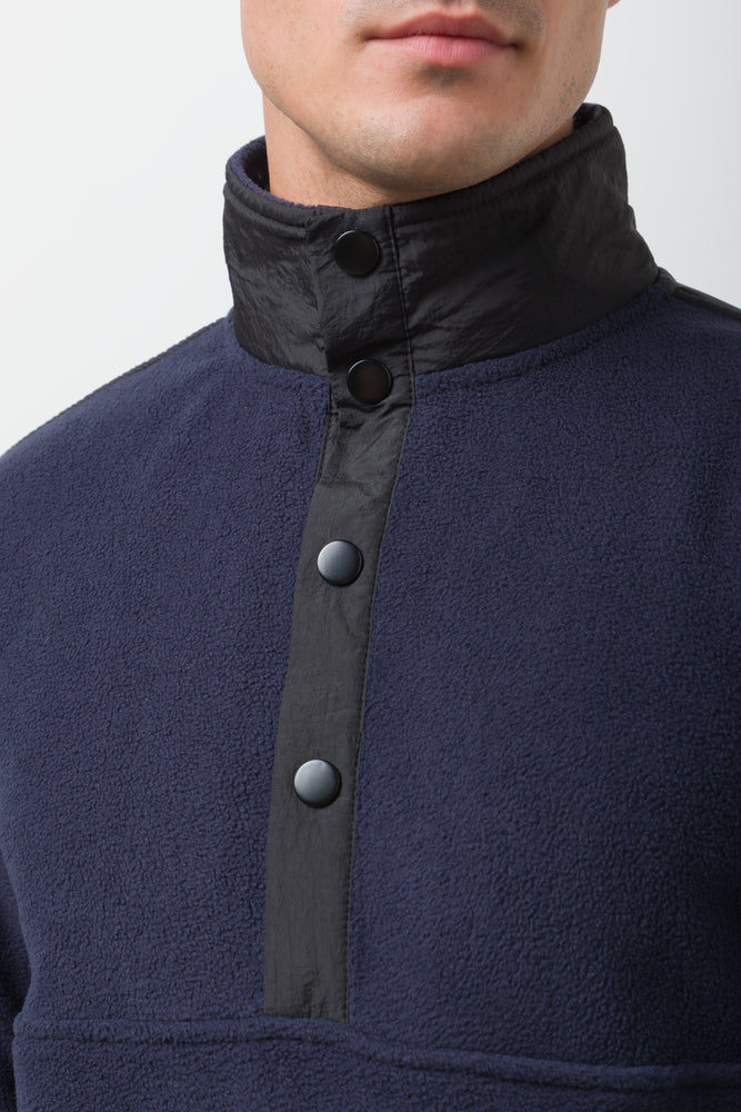 Quarter Button Top Navy (3)