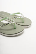 Diamante Flip Flop Green (2)