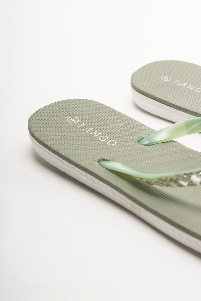 Diamante Flip Flop Green (3)