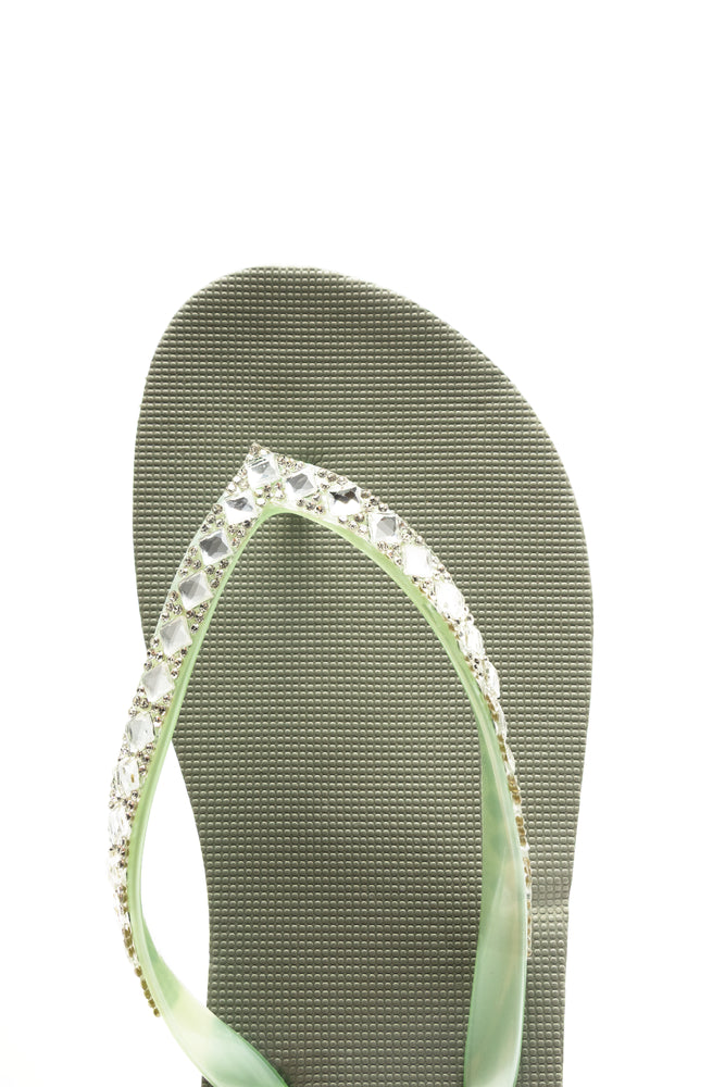 Diamante Flip Flop Green (4)