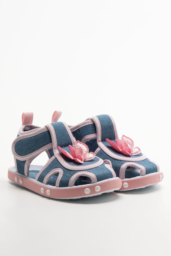Denim Butterfly Sandals Blue