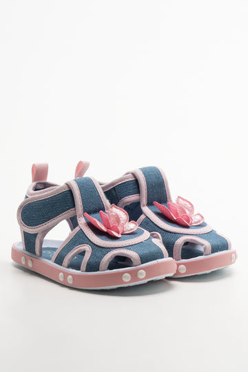 Denim Butterfly Sandals Blue