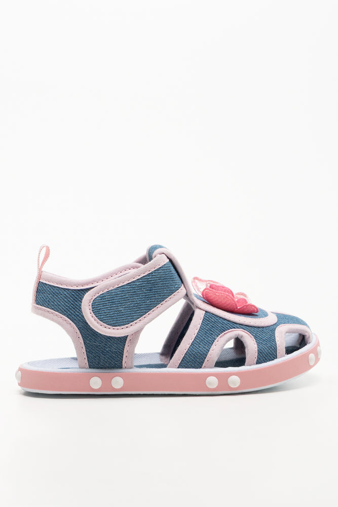 Denim Butterfly Sandals Blue
