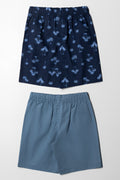 2 Pack Woven Shorts Palm Trees Blue And Navy (2)