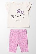 Hello Kitty T-Shirt & Leggings Set Pink & Cream