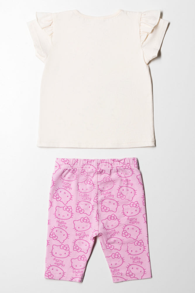 Hello Kitty T-Shirt & Leggings Set Pink & Cream (3)