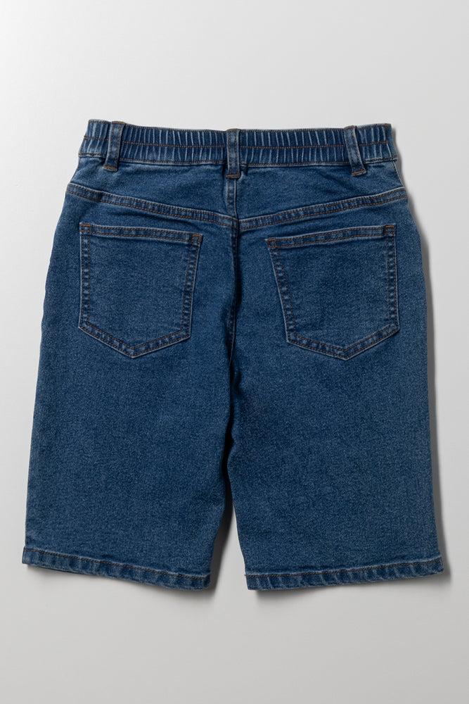 Ripped Denim Shorts Blue (2)