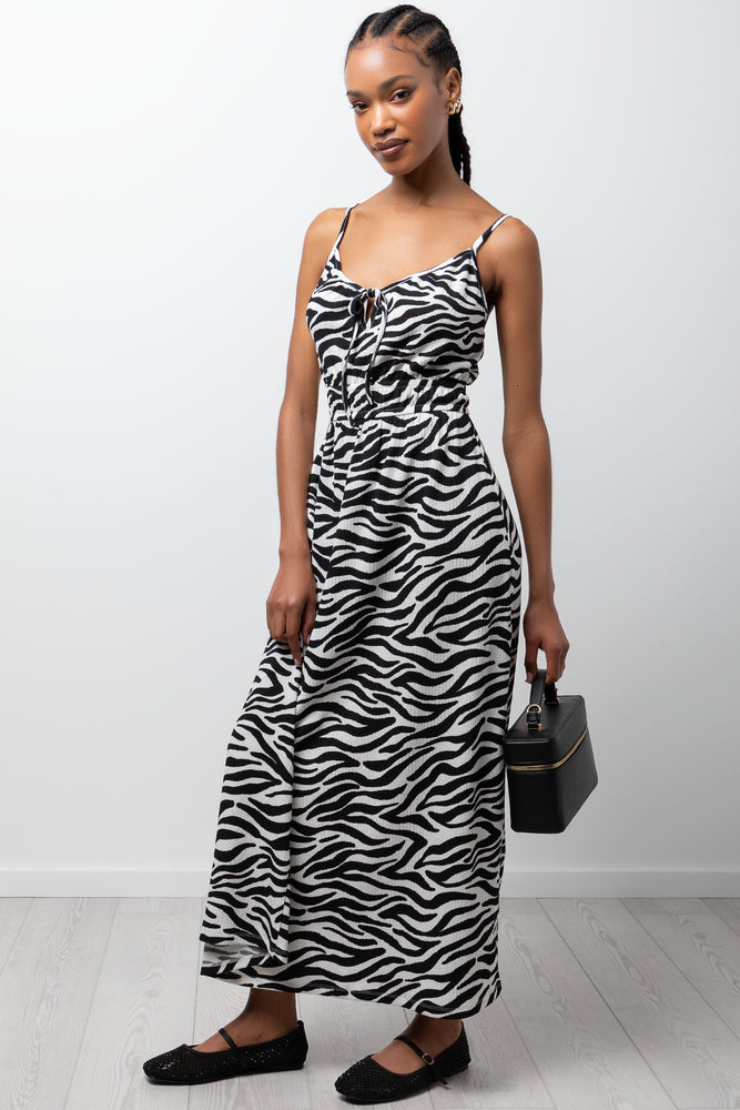 Zebra Dress Black And White (1)