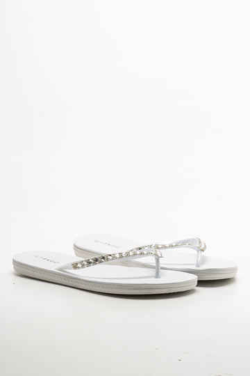 Diamante Flip Flop White