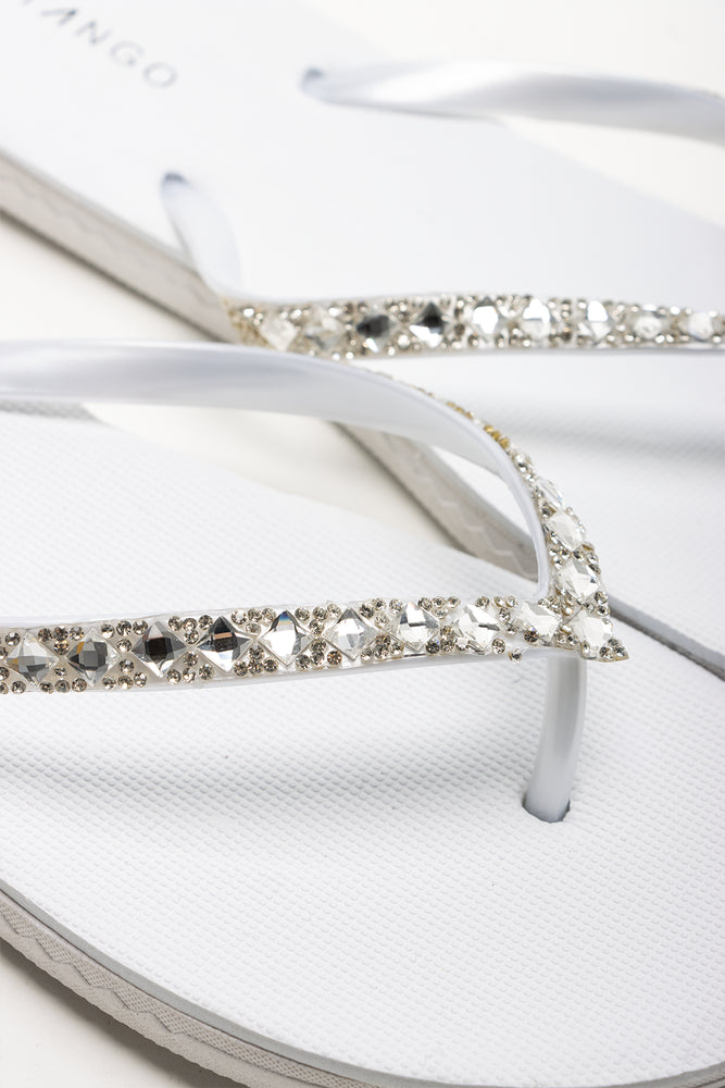 Diamante Flip Flop White (2)