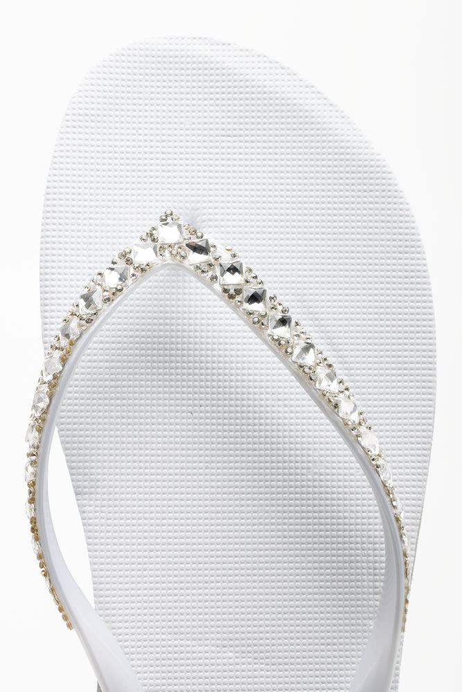 Diamante Flip Flop White (4)