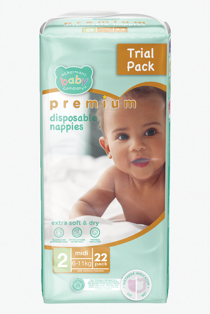 ABC Premium Size 2 Nappies 22'S
