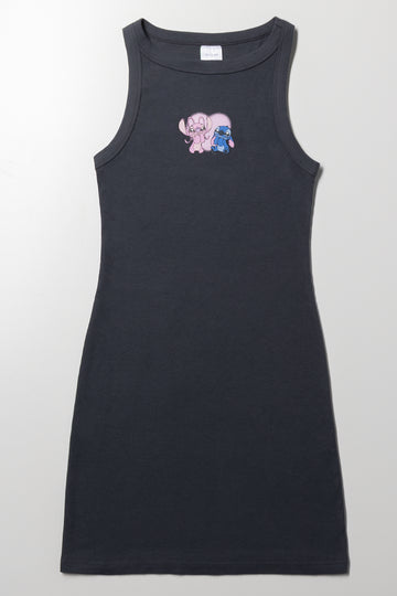 Lilo And Stitch Rib Dress Dark Grey