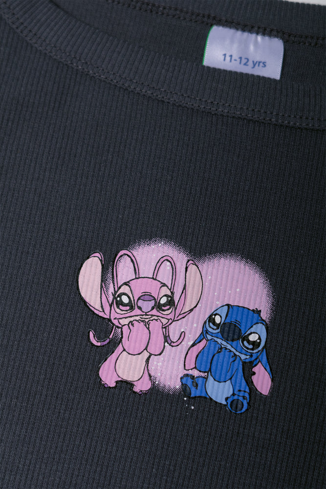Lilo And Stitch Rib Dress Dark Grey
