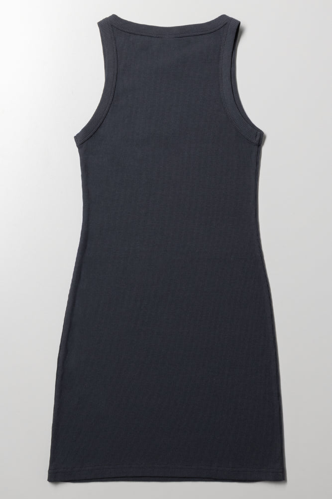 Lilo And Stitch Rib Dress Dark Grey (2)