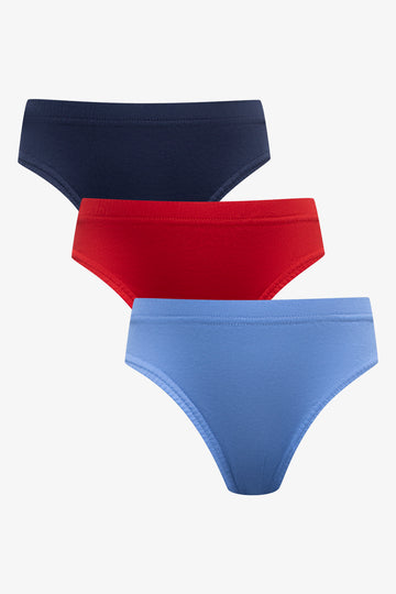 3 Pack Plain Briefs Blue