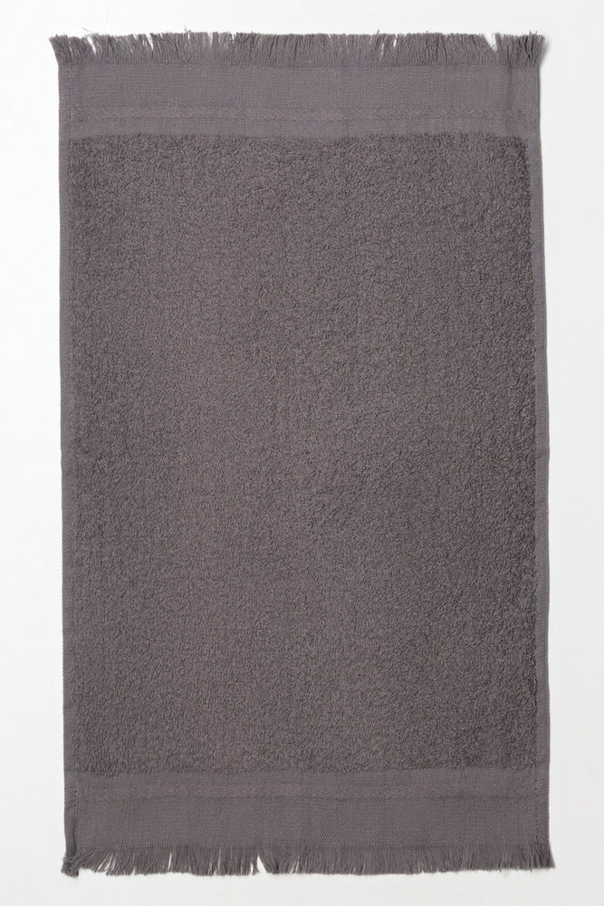 Fringed Guest Towel Dark Grey